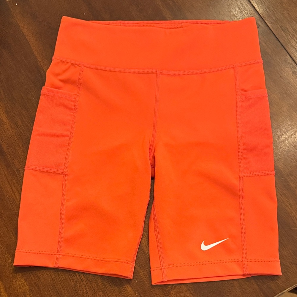 Nike Girls Bright Orange Bike Shorts